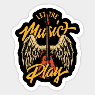 Let The Rock Music Play Sticker